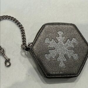 Coach Silver Hexagonal Coin Pouch